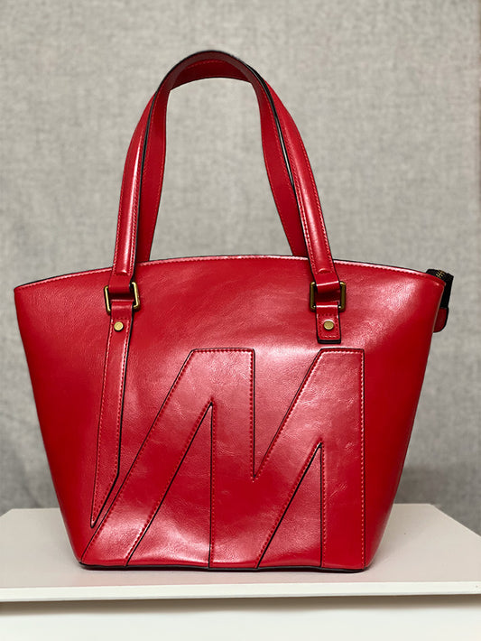 Chevron Leather Tote Bag