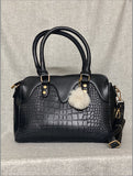 Elegant Croco Noir Tote