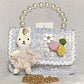 Glitter Kitty Heart Bag with Pearls