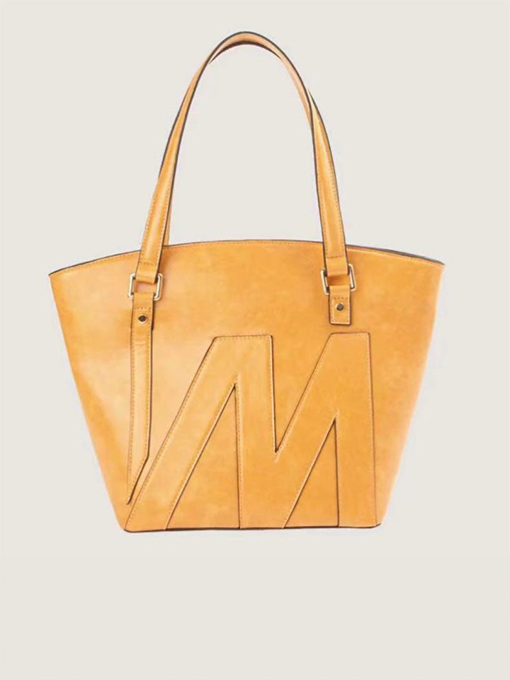 Chevron Leather Tote Bag