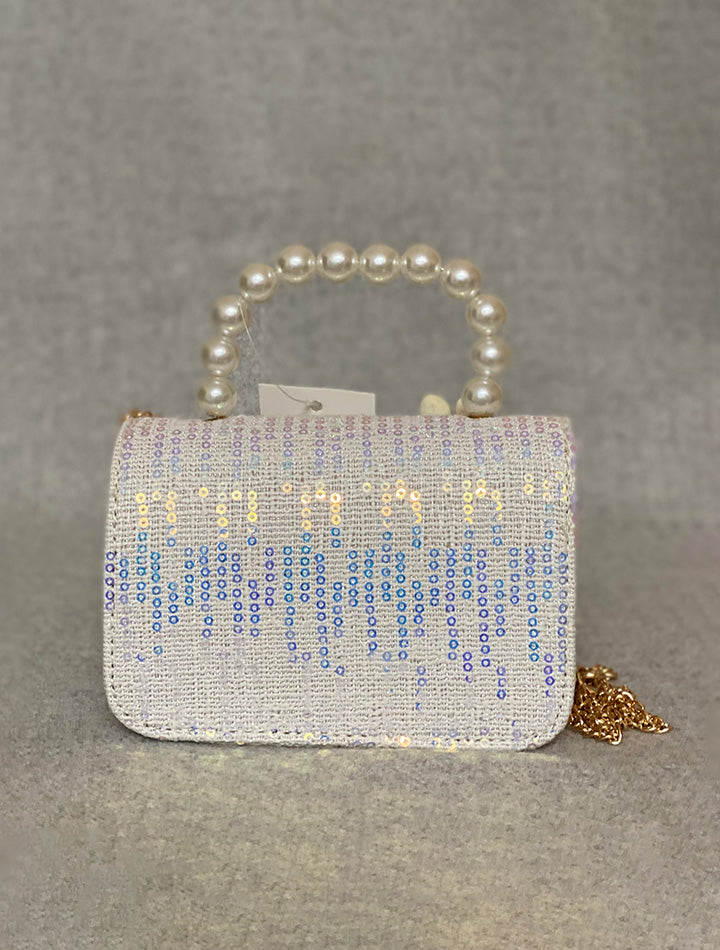 Miniature Beaded Handbag with Plush Bunny