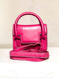 Pink Mini Leather Handbag with Adjustable Strap